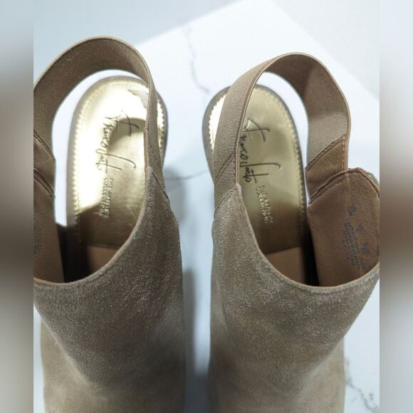 FRANCO SARTO A-Elice brown suede leather slingback Heeled stiletto shoes clog 10 - Picture 6 of 13